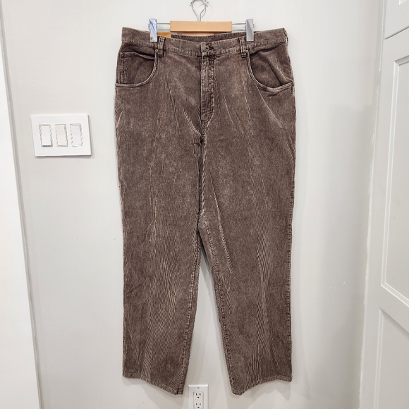 Lee Other - Vintage Lee Dungarees Corduroy Pants Mens 38/32 Brown Loose Straight Leg 80s 90s